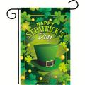 1pc Garden Flag, Inch Double Sided, Happy St. Patrick's Little Garden Flag, Happy St. Patrick's Day Hat Garden Flag, Clover Flag Outdoor Decoration (No Flagpole) 12x18 Inch