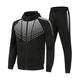 Men's Tracksuit Sweatsuit 2 Piece Full Zip Casual Winter Long Sleeve Thermal Warm Breathable Moisture Wicking Fitness Gym Workout Running Sportswear Activewear Navy Black White