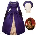 Women's Vintage Renaissance Tudor Peroid Anne Boleyn Costume Outfit Anne Boleyn Cosplay Dress