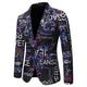 Men's Cocktail Attire Blazer Wedding Party Spring Autumn Polyester Letter Number Comfort Single Breasted Two-button Blazer Black White Red Blue