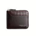 Men's Wallet Coin Purse Credit Card Holder Wallet PU Leather Daily Lightweight Durable Crocodile Black Brown