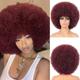 Cosplay Wigs Afro Puff Wigs for Women Short Afro Kinky Curly Wig Heat Resistant Synthetic Hair Fluffy Soft Natural Looking Wig for Black Women