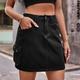 Women's Skirt Cargo Skirt Straight Above Knee Skirts Pocket Print Solid Colored Casual Daily Spring Summer Cotton Denim Fashion Black Army Green