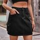 Women's Skirt Cargo Skirt Straight Above Knee Skirts Pocket Print Solid Colored Casual Daily Spring Summer Cotton Denim Fashion Black Army Green