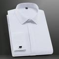 Men's Dress Shirt Button Up Shirt Collared Shirt French Cuff Shirts White Pink Blue Long Sleeve Striped Turndown Spring Fall Wedding Outdoor Clothing Apparel Button-Down
