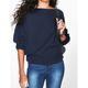 Women's Pullover Knitted Solid Color Stylish Basic Casual Long Sleeve Batwing Sleeve Regular Fit Regular Sweater Cardigans Boat Neck Fall Winter Blue Wine Black / Going out