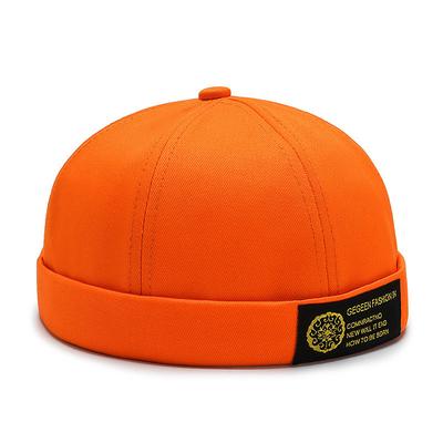 Unisex Docker Cap Brimless Hats Black White Cotton Travel Beach Outdoor Vacation Plain Adjustable Fashion