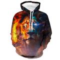 Men's Unisex Hoodie Pullover Hoodie Sweatshirt 1 2 3 4 BlackBrown Hooded Animal Color Block Wolf Print Daily Sports 3D Print Designer Casual Big and Tall Spring Fall Clothing Apparel Hoodies