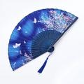 Folding Fans Vintage Style Silk Folding Fan Chinese Japanese Pattern Art Craft Gift Home Decoration Ornaments Dance Hand Fan 7 inches