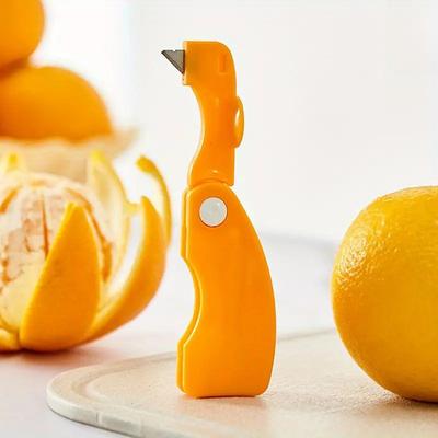 1pcs, Orange Peeler, Plastic Orange Peeler, Finger Grapefruit Peeling, Pomegranate Peeler, Simple Lemon Peeler, Grapefruit Peeler, Creative Cutter, Orange Peeler Tool With Handle, Fruit Peeler.