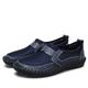 Men's Sneakers Loafers Slip-Ons Leather Sandals Handmade Shoes Comfort Shoes Daily Tissage Volant Breathable Black Blue Brown Summer