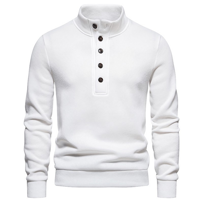 Male Pullover Sweater Jumper Turtleneck Sweater Knit Buckle Solid / Plain Color Turtleneck Casual Daily Casual Daily Clothing Apparel Spring Fall Black White S M L