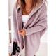 Women's Cardigan Hooded Solid Color Stylish Basic Casual Long Sleeve Loose Sweater Cardigans Hooded Open Front Fall Winter Denim Purple / Holiday / Going out