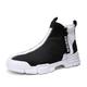 Men's Sneakers Boots Cloth Loafers Walking Sporty Athletic Cloth Breathable Height Increasing Booties / Ankle Boots Zipper Black / White Black / Red Black / Yellow Color Block Spring Fall