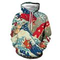 Men's Hoodie Pullover Hoodie Sweatshirt Blue Brown Light Grey Gray Hooded Graphic Fish Print Casual Daily 3D Print Streetwear Casual Spring Fall Clothing Apparel Hoodies Sweatshirts Long Sleeve