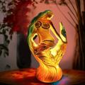 Animal Table Lamp Series, Stained Resin Table Lamp Night Light, Stained Resin Animal Night Light, Stained Resin Lamp for Bedroom Animal Lovers Home Decor 1015CM/3.935.9INCH (3pcs Button Batteries)