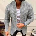 Men's Cardigan Sweater Fall Sweater Ribbed Regular Plain Open Front Warm Ups Modern Contemporary Daily Wear Going out Clothing Apparel Winter Black Blue M L XL