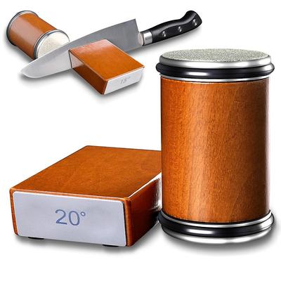Rolling Knife Sharpener Kit - Easy to Use Knife Sharpening - Knife Sharpeners for Kitchen Knives. Sharpener with Industry Diamonds for Steel of Any Hardness, 15/20° Magnetic Angle Base