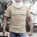 Ok I 'M Here What Are Your Other Two Wishes Mens 3D Shirt Grey Winter Cotton Graphic Prints Letter Old People Black Blue Khaki Tee Men'S Blend Basic Modern Contemporary