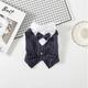 Pet Clothes New Gentleman Dog Wedding Suit Formal Shirt for Small Dogs Bowtie Dog Clothes Tuxedo Pet Festival Christmas Costume for Cats (Color : Navy Blue, Size : S)
