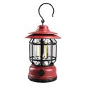 Camping Light 200LM Camping Tent Lantern Retro Outdoor Rechargeable Portable Light with Hook Dimmable Candlelight Atmosphere Flame Light