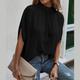 Blouse Women's Black Blue Brown Solid / Plain Color Tie Back Street Daily Basic Neon Bright High Neck Batwing Sleeve S