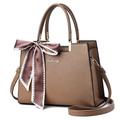 Women's Handbag Shoulder Bag Diaper Bag Tote PU Leather Daily Beach Bowknot Large Capacity Durable Black Pink Dark Green