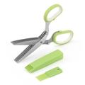 Updated 2023 Herb Scissors Set - Cool Kitchen Gadgets for Cutting Fresh Garden Herbs - Herb Cutter Shears with 5 Blades and Cover, Sharp and Anti-rust Stainless Steel, Dishwasher Safe