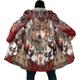 Thanksgiving Wolf Feather Coat Mens Graphic Hoodie Vintage Abstract Sports Outdoor Daily Wear Going Fall Winter Long Sleeve Burgundy Fleece Air Layer Fabric Jacket Native American Festival Red Cotto