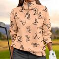 Women's Golf Pullover Sweatshirt Black White Yellow Long Sleeve Top Fall Winter Ladies Golf Attire Clothes Outfits Wear Apparel