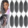 8 Packs Pre-Separated Springy Afro Twist Hair Suitable for Damaged Soft Locs Synthetic Marley Twist Braiding Hair