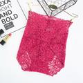 Women's Sexy Panties Brief Underwear 1 PC Underwear Sexy Comfort Lace Pure Color PU High Waist Sexy Green Black Purple M L XL