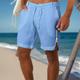 Men's Shorts Linen Shorts Summer Shorts Beach Shorts Pocket Drawstring Zip Leg Plain Comfort Breathable Short Casual Daily Holiday Linen Cotton Blend Fashion Classic Style White Navy Blue