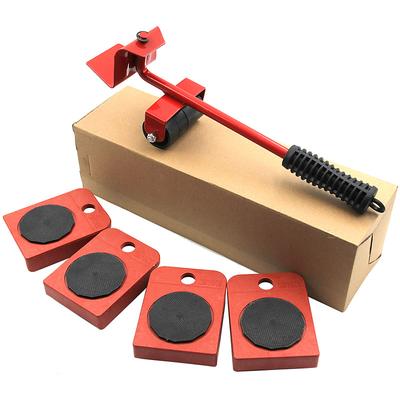 5Pcs Set Dropshipping Furniture Mover Set Furniture Mover Tool Transport Lifter Heavy Stuffs Moving Wheel Roller Bar Hand Tools