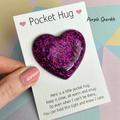 1pc, Pocket Hugging Heart Pocket Hugging Love Gift Small Hug Decoration Glass Heart Glitter Heart Gift For Girls Women Valentine's Day, Birthday, Wedding, Party Favors