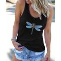 Women's T shirt Tee Tank Top Vest Animal Daily Beach Black White Gray Print Sleeveless Streetwear Basic U Neck Regular Fit