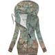 Women's Hoodied Jacket Causal Zipper Flower Comfortable Fashion Regular Fit Outerwear Long Sleeve Fall grey blue S