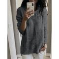 Women's Pullover Sweater Jumper Crew Neck Ribbed Knit Cotton Oversized Fall Winter Regular Outdoor Daily Holiday Stylish Casual Soft Long Sleeve Solid Color Black White Yellow S M L