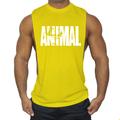 men's man animal bodybuilding tops tank shirt vintage print t-shirt vest muscle shirt print 85% cotton 15% elastane, black , m