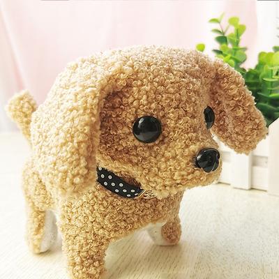 Simulated Electric Dog Plush Electric Dog Can Walk Bark Nod And Wag Its Tail Children's Toy Dog Stall