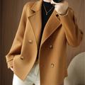 Women's Winter Blazer Coat Fall Double Breasted Lapel Jacket Wool Blend Short Coat with Pockets Warm Black White Camel