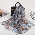 Women'S Large Square Scarf Silk Scarf Printing Floral Ding Scarf Imitation Silk Scarf Satin Scarf