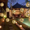 Solar String Light LED Outdoor Light Moroccan Ball Garden Light Waterproof 10M-50LED 7M-30LED 5M-20LED Globe Fairy String Light Orb Lantern Christmas Lighting for Outdoor Wedding Party Home Decoration