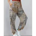 Women's Sweatpants Normal 95% Polyester 5% Spandex Yellow-Brown Spring Grass Green Natural Full Length All Seasons