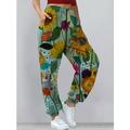 Women's Sweatpants Normal 95% Polyester 5% Spandex Yellow-Brown Spring Grass Green Natural Full Length All Seasons