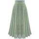 Women's Skirt Swing Work Skirts Long Skirt Maxi Skirts Pleated Patchwork Solid Colored Office / Career Autumn / Fall Polyester Chiffon Satin Elegant Basic Summer Black Pink Blue Green