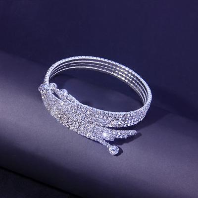 Women's Tennis Bracelet Classic Precious Fashion Luxury Rhinestone Bracelet Jewelry Silver / Gold For Gift Engagement