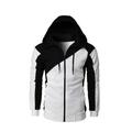 Men's Full Zip Hoodie Jacket Sweat Jacket Black White Wine Red Blue Hooded Graphic Color Block Zipper Casual Cool Casual Big and Tall Winter Spring Fall Clothing Apparel Hoodies Sweatshirts Long