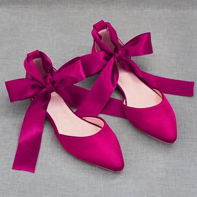 Women's Comfortable Satin Ribbon Tie Ballet Flats – Elegant Ivory Wedding Shoes for Brides and Bridesmaids, Perfect for Formal Events and Special Occasions