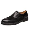 Men's Oxfords Derby Shoes Brogue Dress Shoes Plus Size Vintage Business Wedding Party Evening Faux Leather Comfortable Slip Resistant Lace-up Black Brown Spring Fall